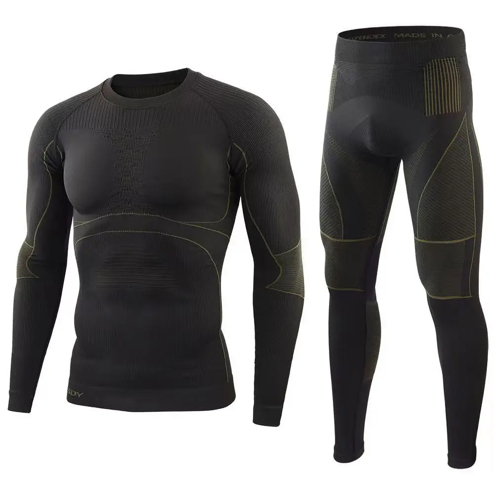 

Men Winter Thermal Underwear Set Seamless Perspiration Sports Suit Long Johns Male Running Tracksuit Man Exercise Workout Tights