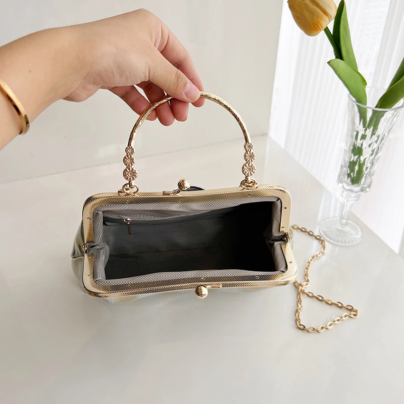 Повседневная сумка через плечо в полоску женская дизайнерская блестящая