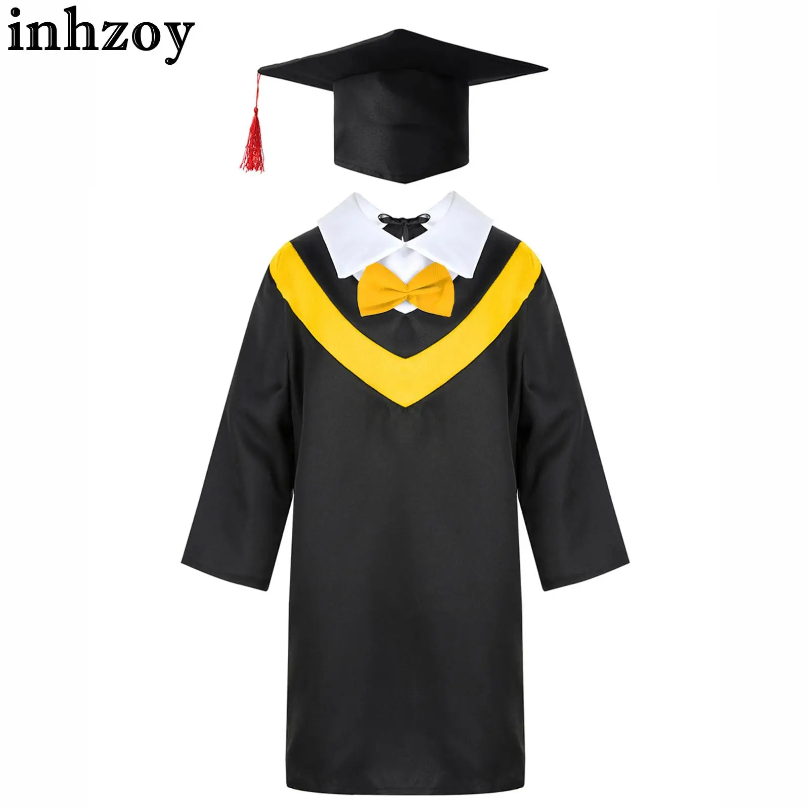 

Unisex Boys Girls Graduation Gown with Tassel Cap Kids Boys Girls Preschool Primary School Graduation Uniform Cosplay Costume