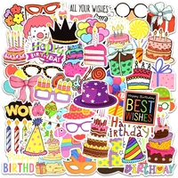 50pcs happy birthday doodle stickers kids stickers diy laptop luggage guitar car stickers