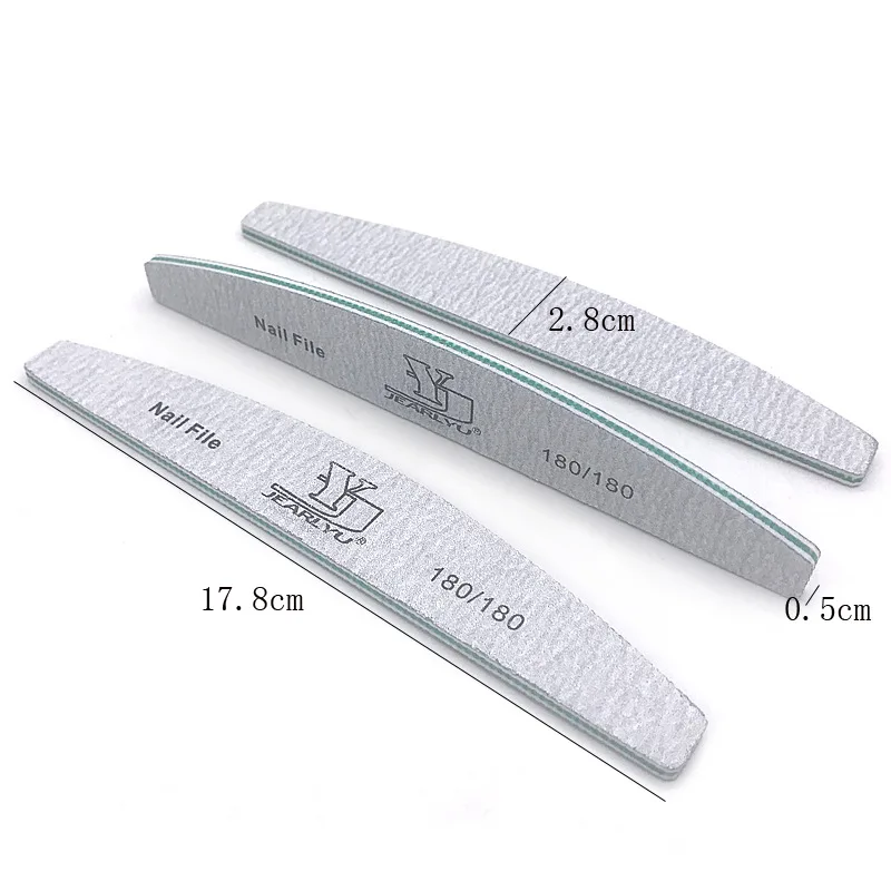 5Pcs/Lot Moon Style Nail Files Black White 80 100 150 180 240 Grit Nail File Letter Nail Polish File Set Professional Nails File images - 6