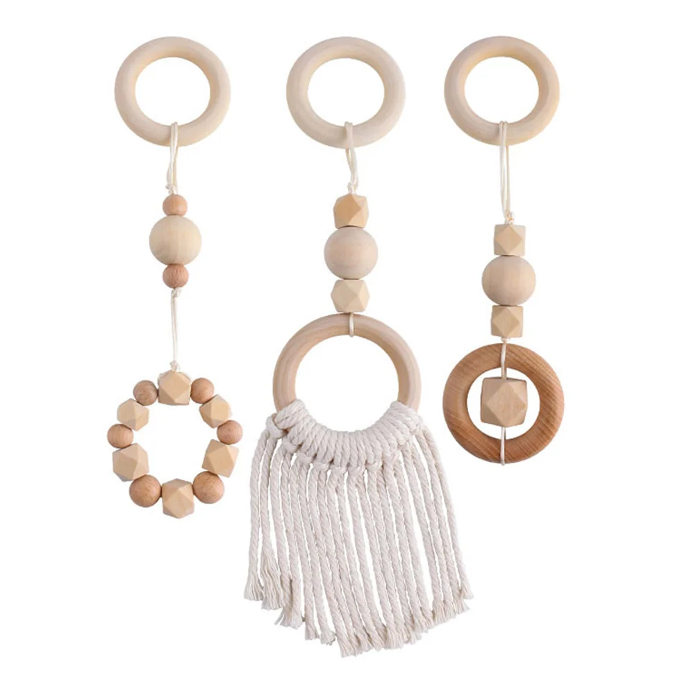 

3 Pcs Teether Teething Toys Smoothing Playthings Molar Useful Educational Toys Wooden Exquisite Fitness Toys Baby