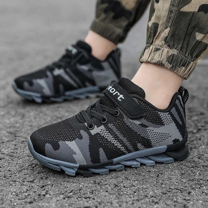 All Seasons Kids Sneakers Children's Fashion Sports Shoes Camouflage Mesh Boys Running Leisure Walking Shoes Breathable Shoes