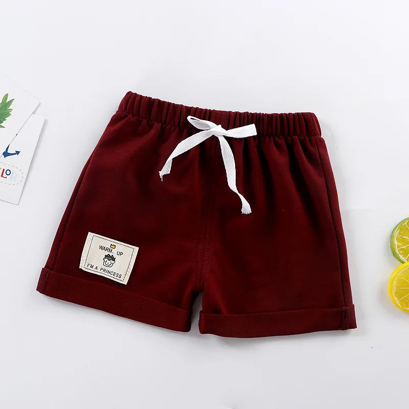 

2020 Hot Sale Solid Colors Kids Trousers Baby Girls Pants Cartoon Baby Boys Summer Beach Loose Shorts Size 73~90cm Infant Shorts