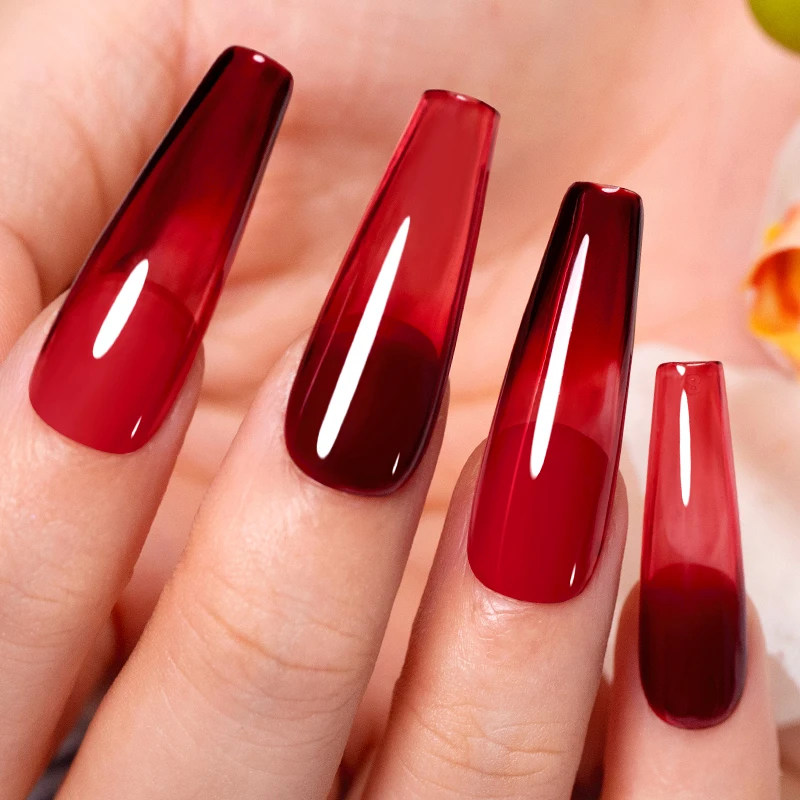 BOZLIN 7 5 мл вишневый полупрозрачный цвет красного желе прозрачный гель для ногтей