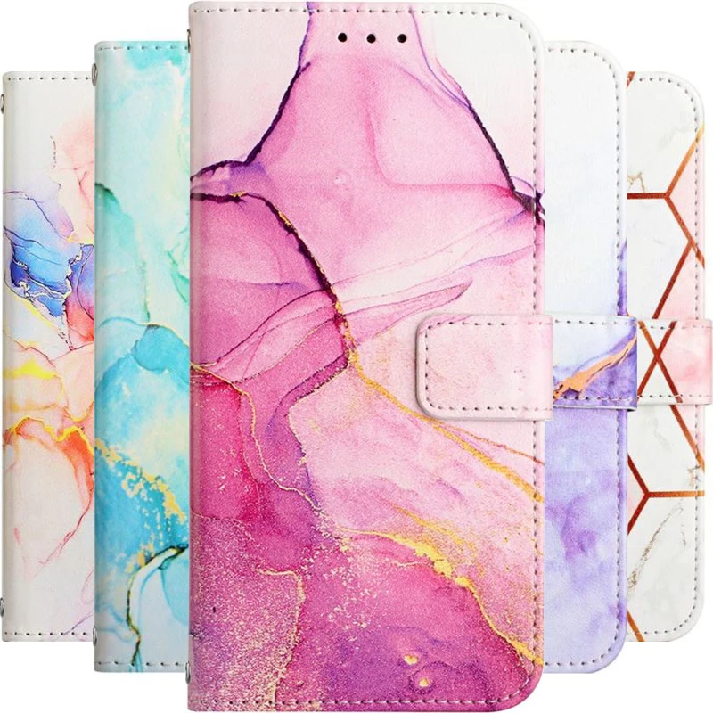 

Leather Flip Phone Case For Fundas Samsung Galaxy Z Flip Fold 4 3 5G A23E A14 S23 S22 S21 FE Plus Cute Card Wallet Cover E03G