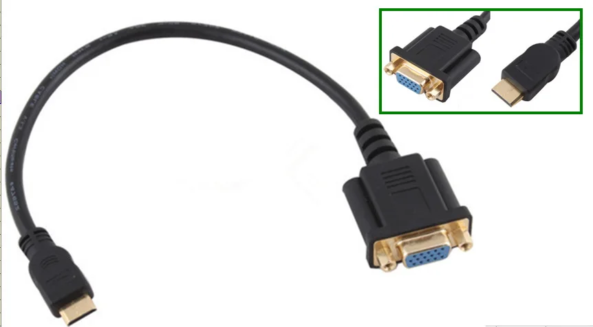 

1 фут 0,3 м мини HDMI штекер к VAG HD15 гнездо M/F разъем адаптер HDTV кабель 30 см
