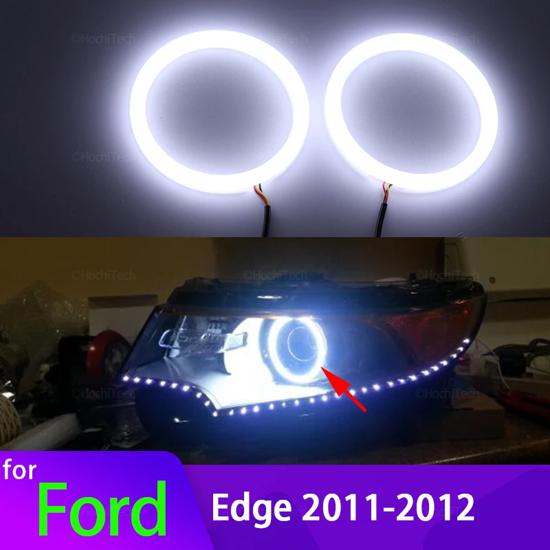 

for Ford Edge 2011 2012 Car Accessories 6000K White SMD Cotton Light LED Angel Eye Halo Ring Kit, 2 Years Wattanty