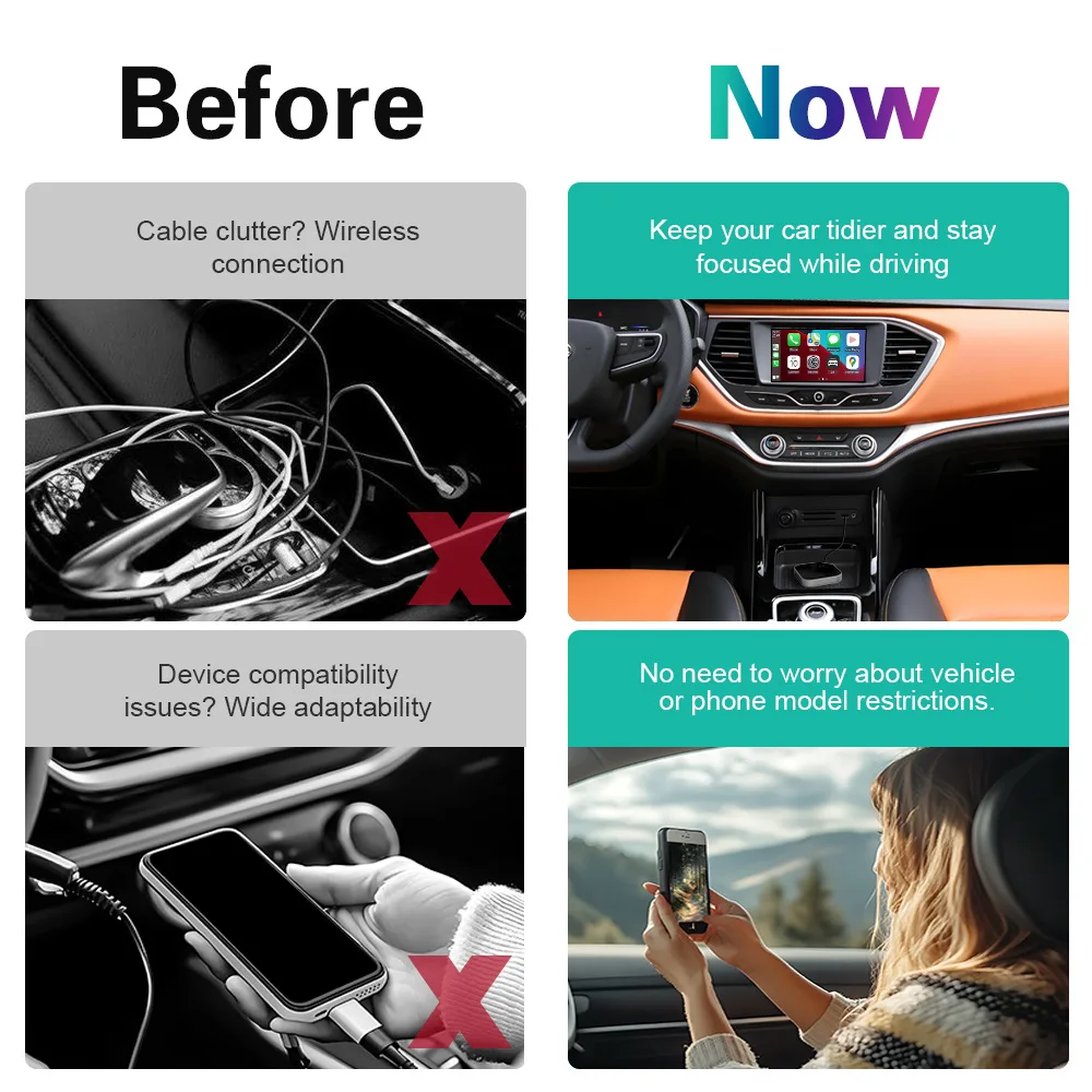 Фото CarPlay Wireless to Wired Android Auto Box Оригинальная автомобильная навигация «Два в одном» Обновление автомобильной развлекательной системы AIBOX №2