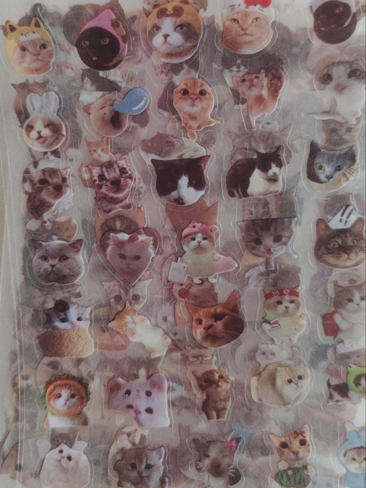 

10 наклеек с лазерным эффектом кошки