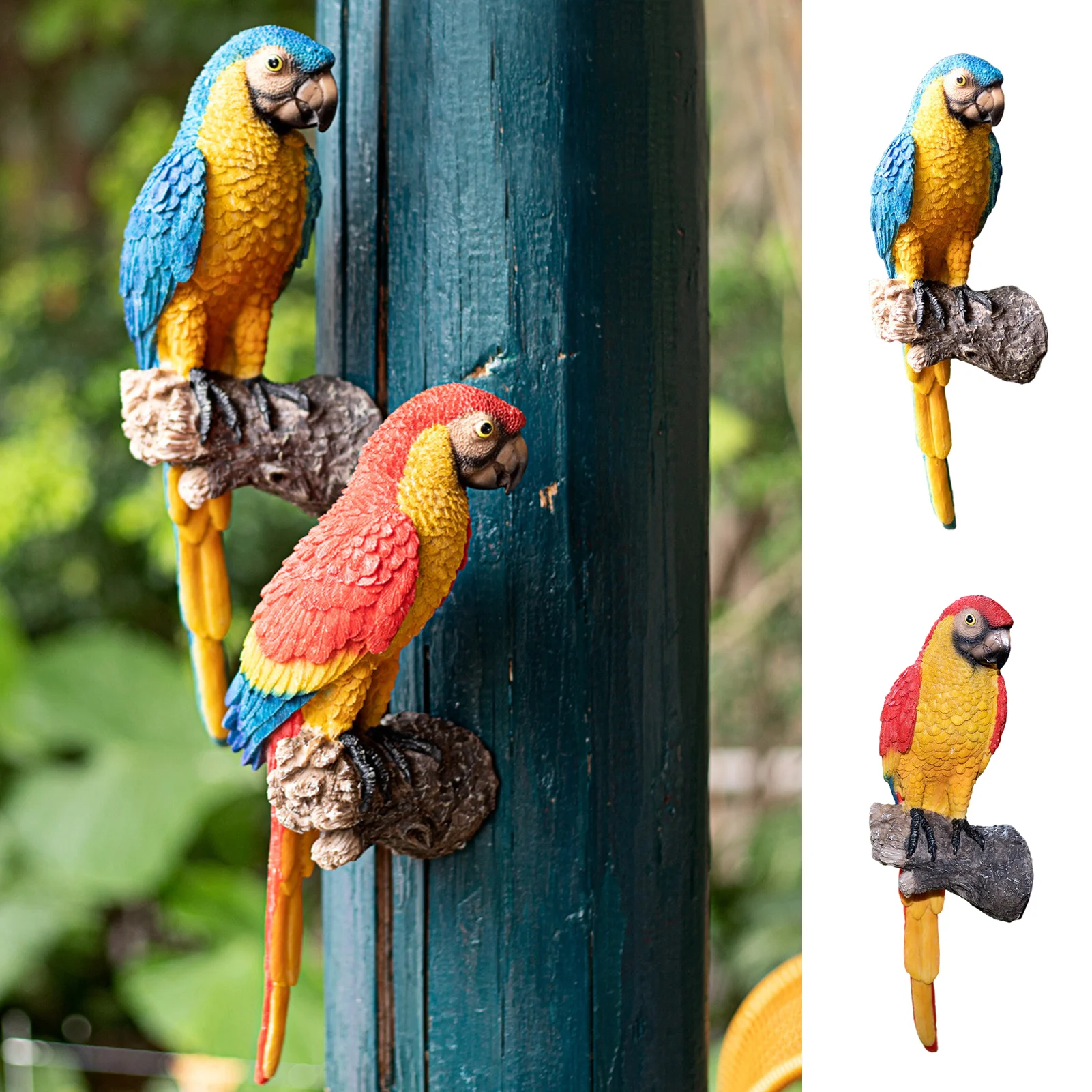 

Resin Bird Garden Decorations Cheeky Parrot Animal Figurines For Indoor Outdoor Decor Realistic Bird Sculpture For Tree Fairy