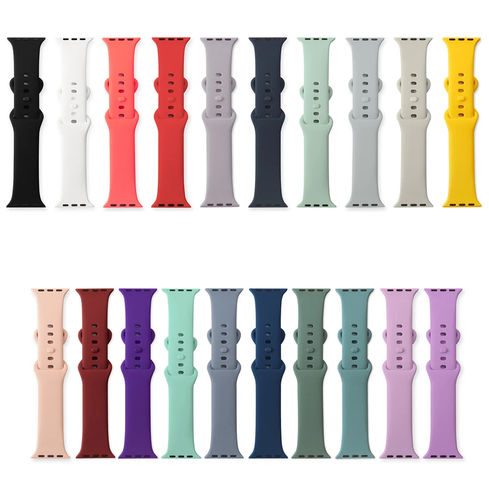 Silicone Strap For Apple Watch Band 49mm 44mm 40mm 45mm 41mm 42mm Watchband for iwatch Series 8 Ultra 7 6 Se 5 4 3 2 Accessories