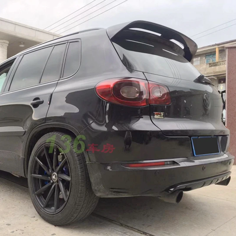 

Для Volkswagen VW Tiguan спойлер 2009-2016 углеродное волокно Стайлинг УГЛЕРОДНЫЙ спойлер крыло багажника губа бахилы автомобильный Стайлинг