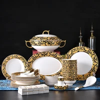 european style sets plate 56 pcs dinner set plates and dishes high quality food plates bowls set
