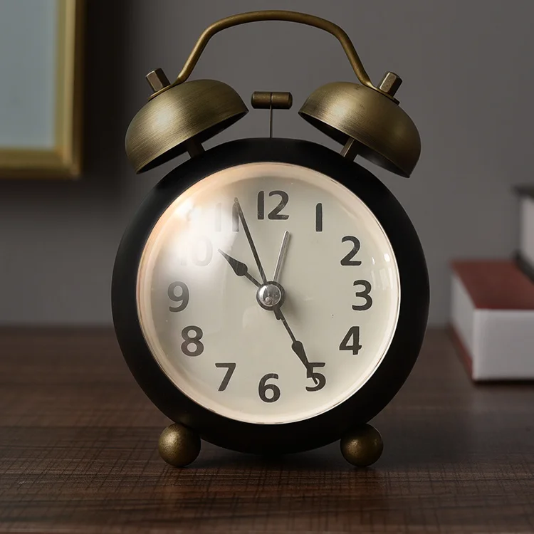 

Wake Powerful Up Small Alarm Clock Retro New Desktop Ornaments