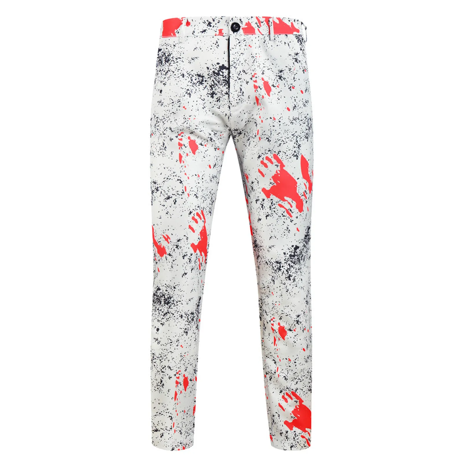 

Pants Casual Fashion Zipper Button Printed Suit Men's Zipper Men's pants