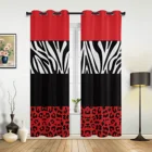 Занавески на окна с леопардовым принтом Красной зебры, домашний декор для спальни, балдахины для гостиной