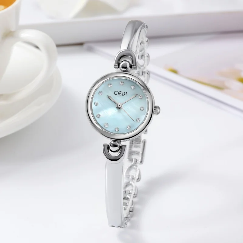 INS Style Simple Design Small Exquisite round Dial Bangle Watch Fashionable Korean All-Match Quartz Watch