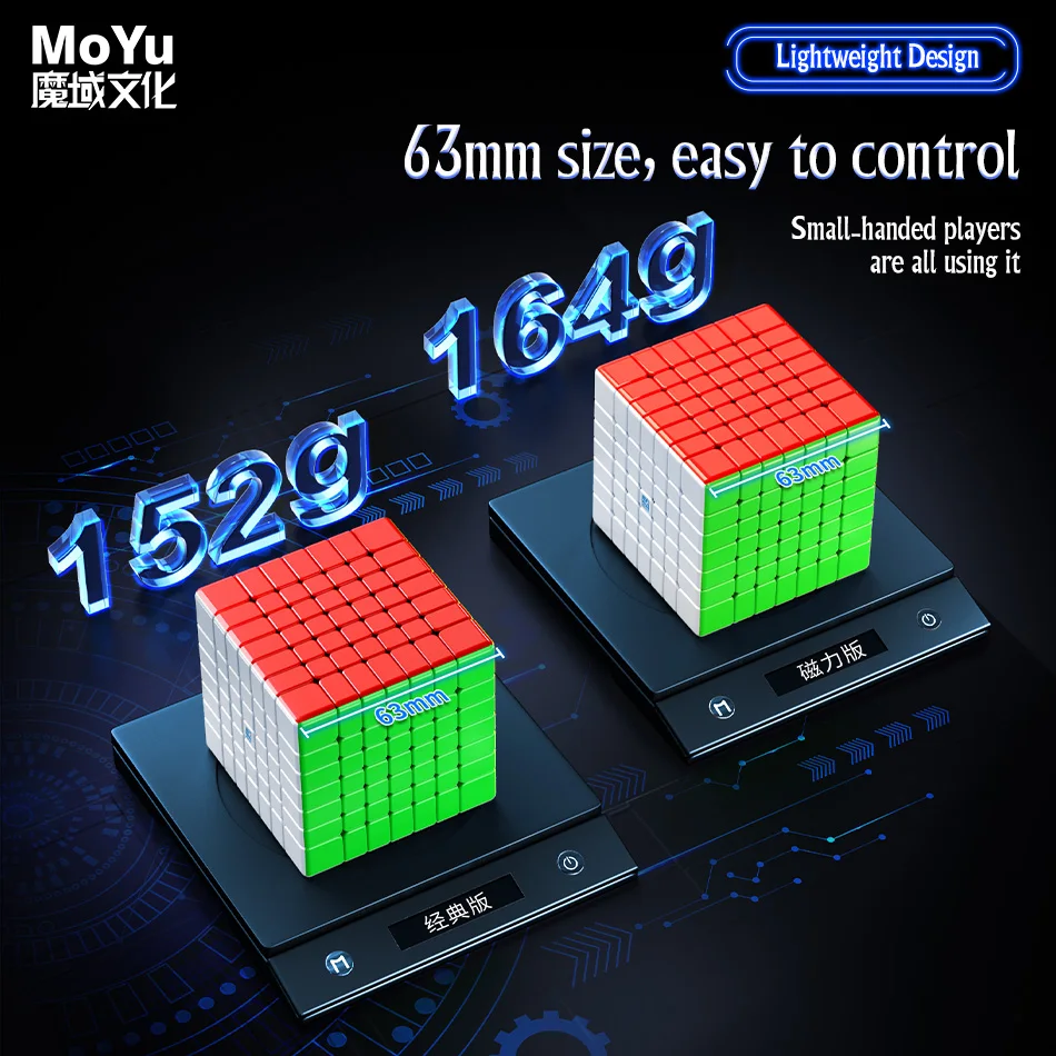 CubeFun MOYU MeiLong 7 V2 7x7x7 Магнитный Скоростной Куб Без Наклеек Профессиональные