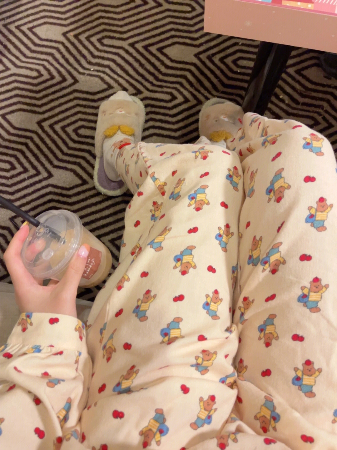 Хлопковые пижамные штаны женские брюки весенне-осенний хлопковый пижамный