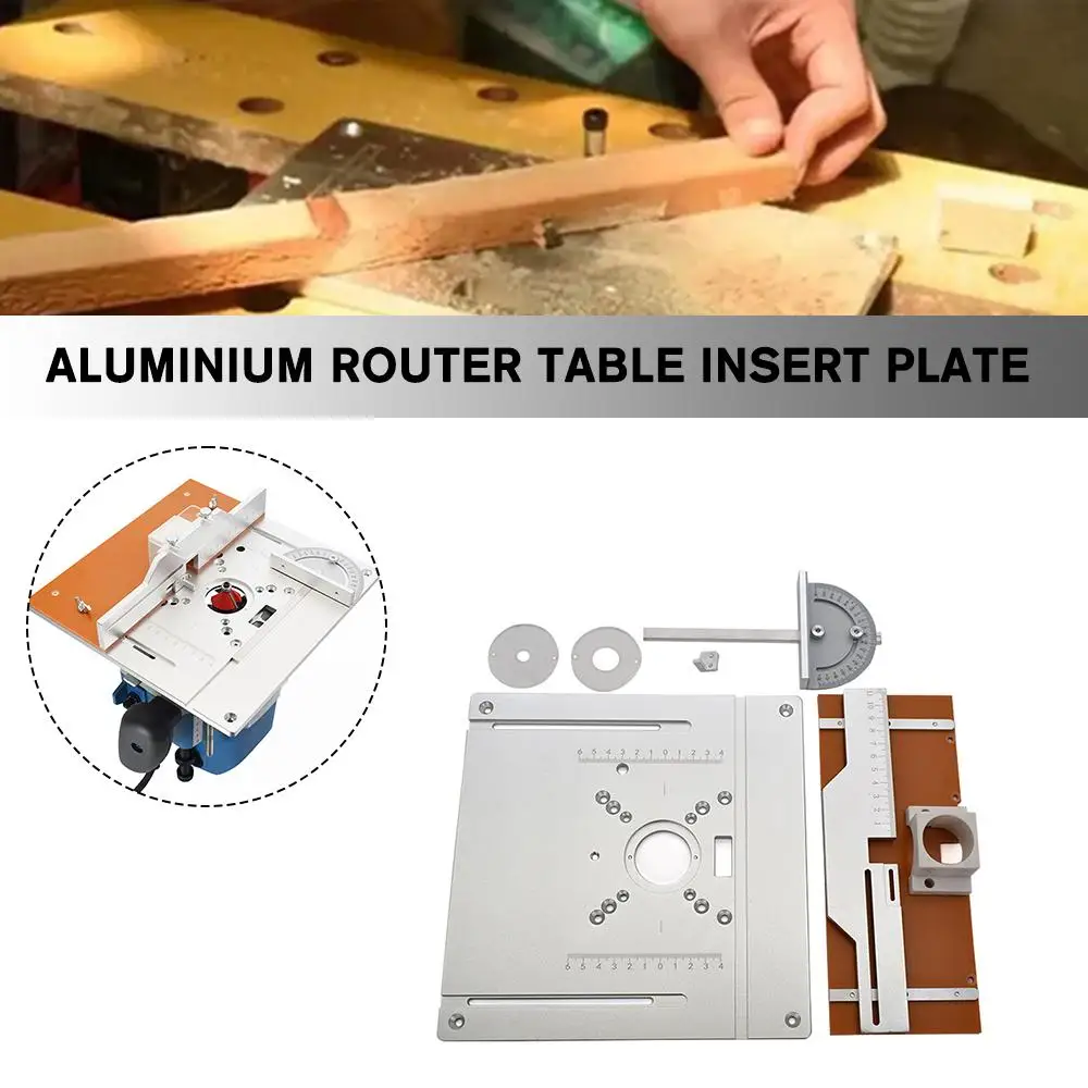 

Aluminium Router Table Insert Plate Electric Wood Milling Guide Saw With Table Miter Board Woodworking Gauge Workbench Flip F3V0