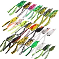 taigek frog lure soft tube bait plastic fishing lure with fishing hooks topwater ray frog artificial 3d eyes