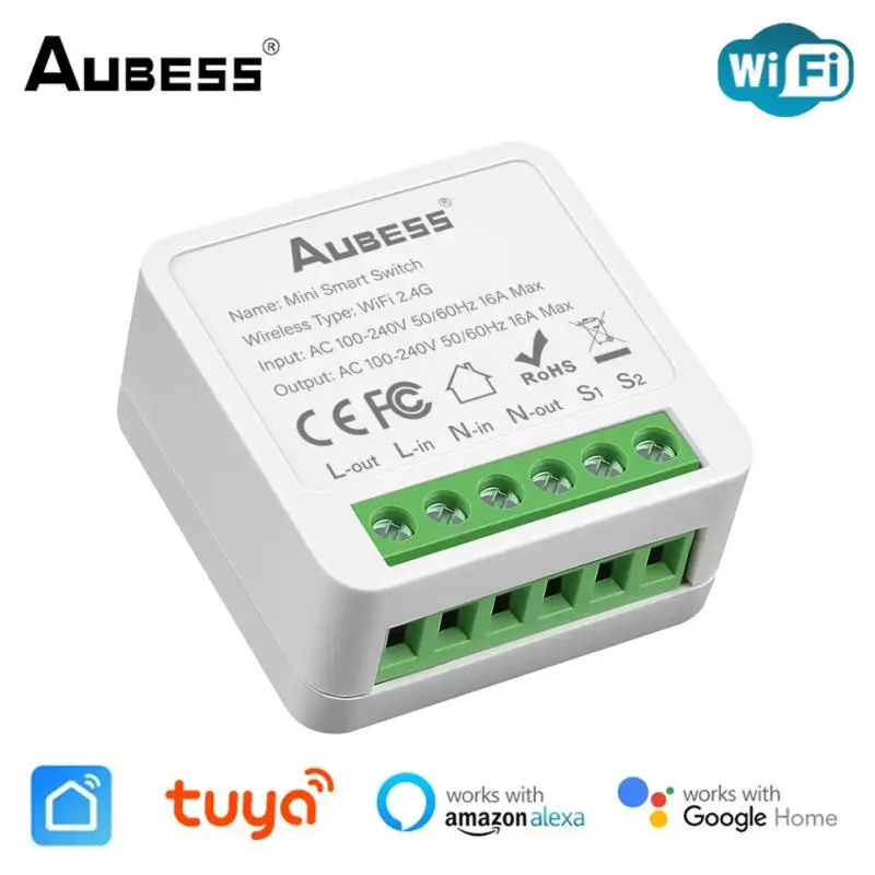 

Aubess умный WiFi выключатель 16A белый