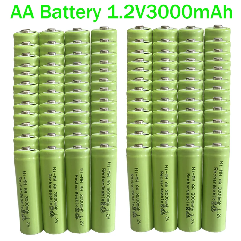 

AA Battery 4~96PCS New Original 3000mAh AA 1.2V Ni-MH Rechargeable Battery for Toys Camera Microphone Remote Control Calculator