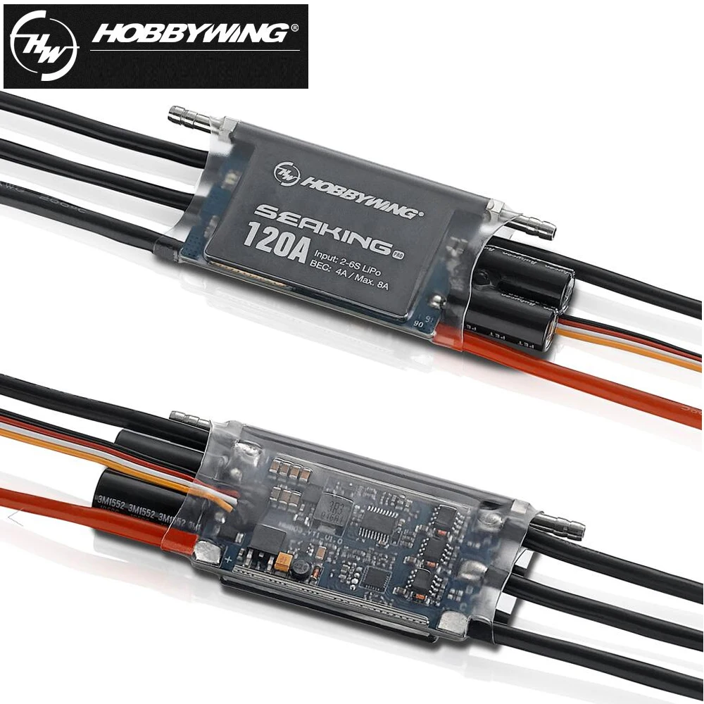 

Hobbywing Seaking Pro 120A 2-6S Waterproof Brushless ESC With 6V/7.4V,4A BEC For ECO Mono1 Race Boats