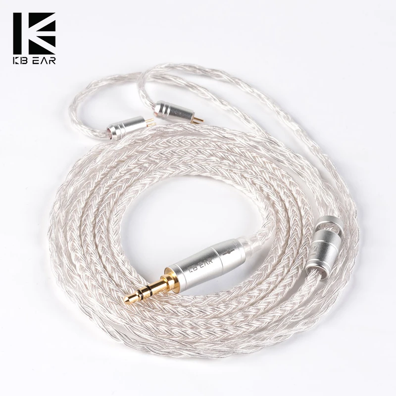 

KBEAR 16 Core Silver Hifi Audio Earphone Cable MMCX/QDC/2PIN 2.5/3.5/4.4MM Headphone Plug for Blon Bl-03/01 KZ EDX KBEAR KS1