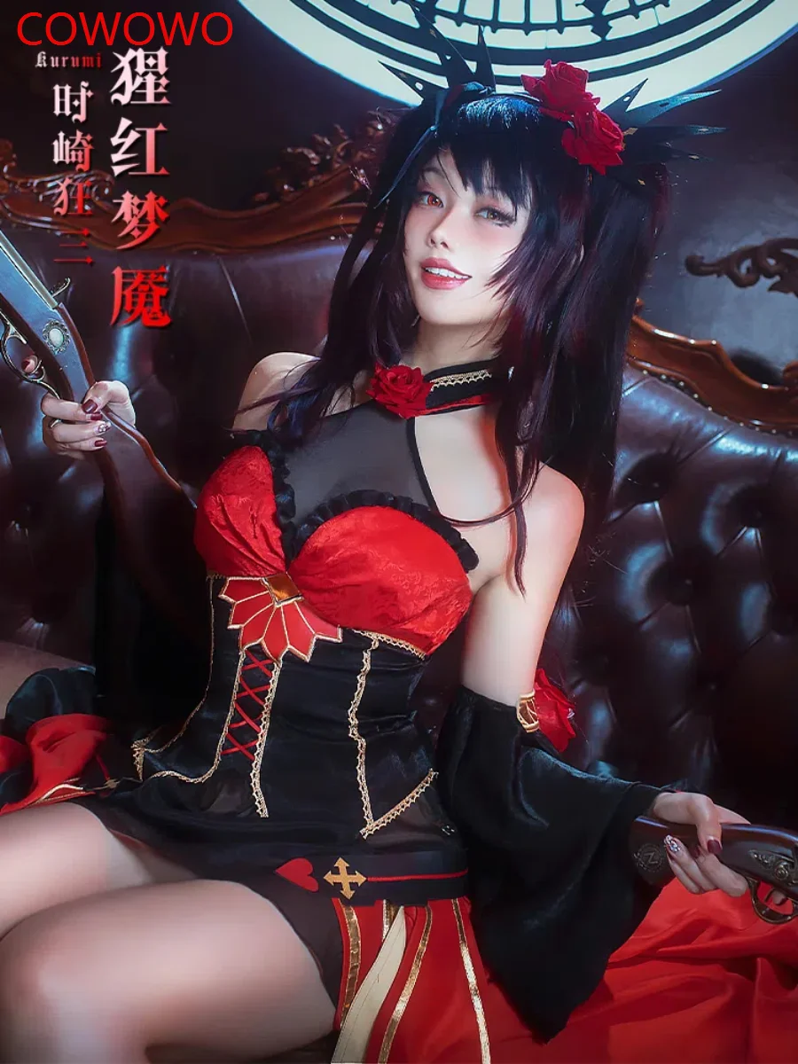 Date A Live Tokisaki Kurumi Crimson Nightmare Женский костюм для косплея Cos Game Аниме Вечеринка