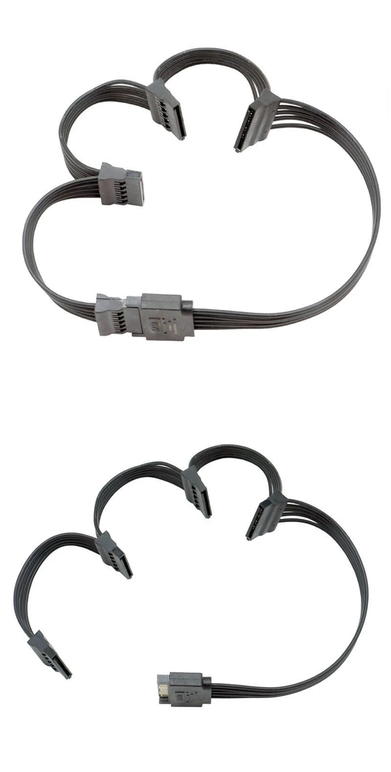 5-проводной удлинительный кабель SATA 15pin папа-мама от 1 до 2 3 4 5 6 для интерфейса