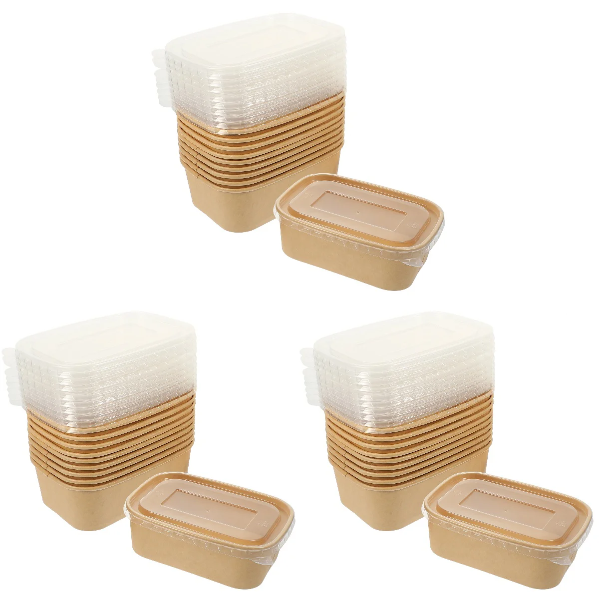

30 Sets of Kraft Paper Boxes Fried Snacks Containers Practical Packaging Boxes
