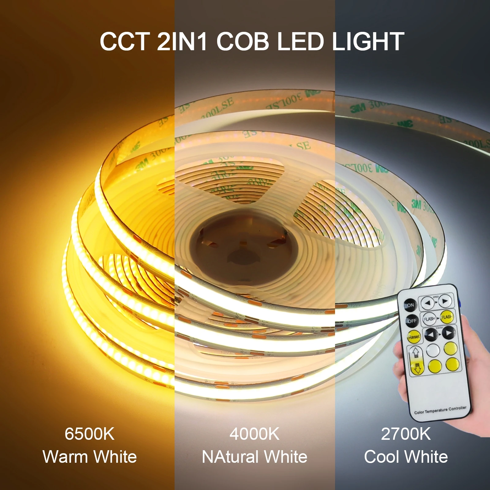 Светодиодная лента CCT COB с 15 клавишами радиочастотный беспроводной пульт