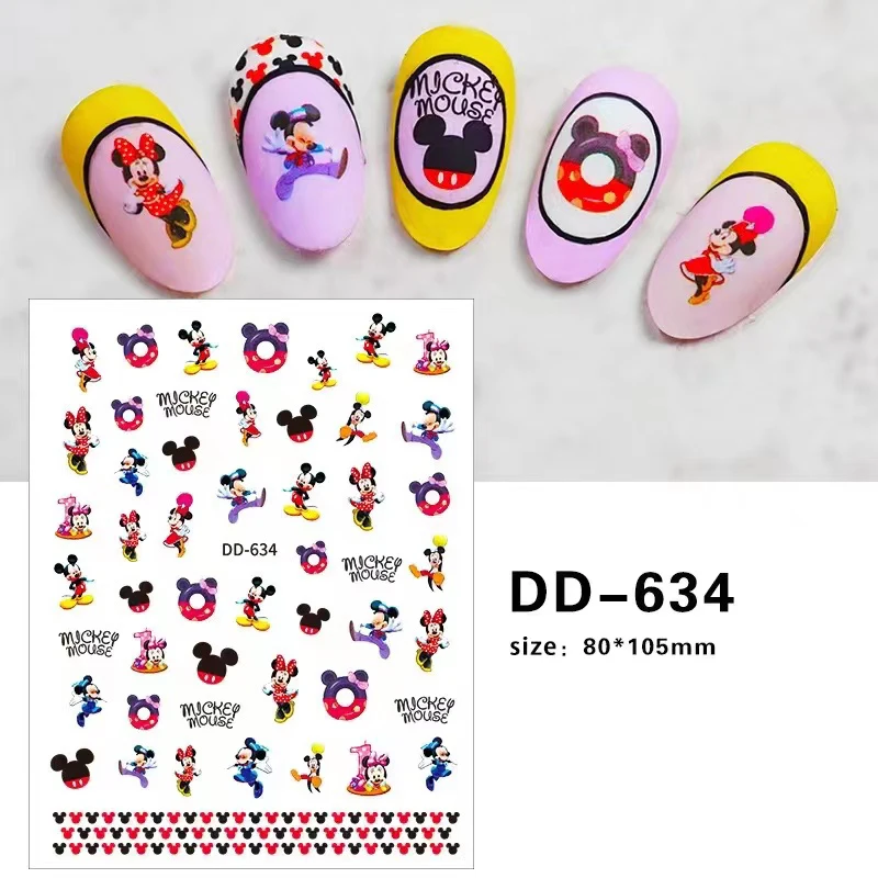 

1PCS Annual New Disney Cartoon Anime Nail Art Sticker 3D Minnie Mickey Sticker Self-adhesive Nail Art Sticker