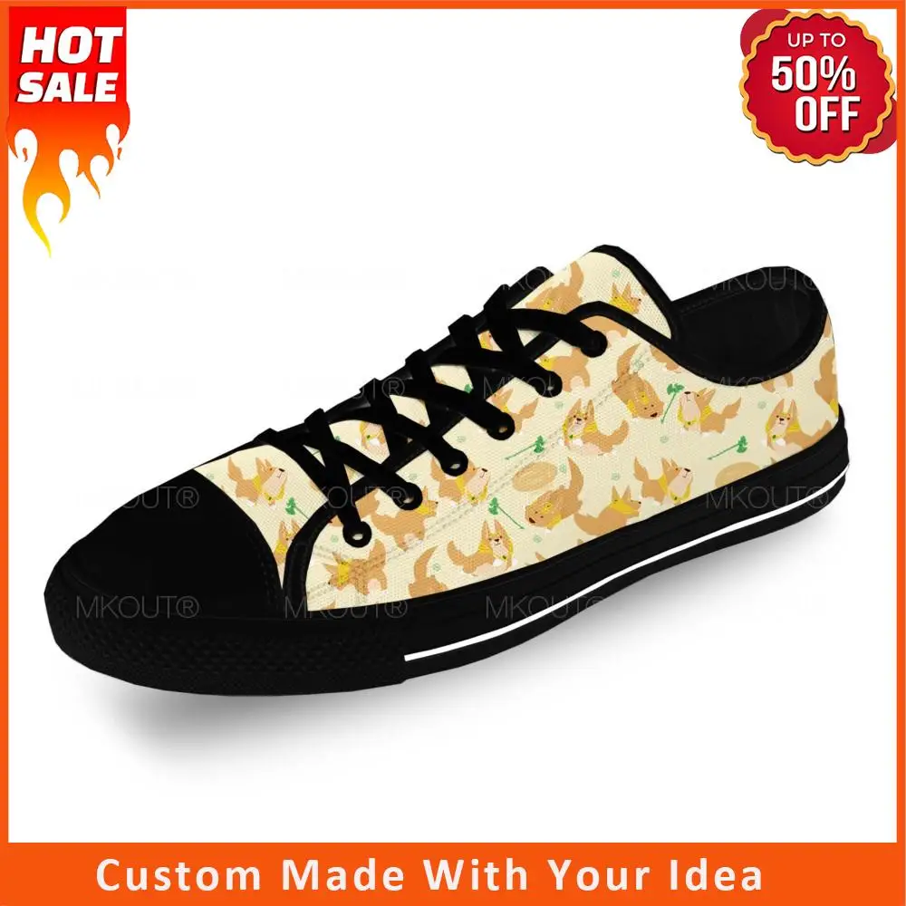 

Anime Cartooon Animal Dog Corgi Casual Cloth Fashion 3D Print Low Top Canvas Shoes Men Women Lightweight Breathable Sneakers