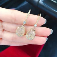 seanxiao fashion ol opal water drop earrings women flower earrings wedding engagement earrings dangling earrings jewelry gifts