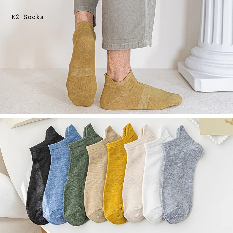 

New Summer Thin Solid color Short Socks Cotton Harajuku Ankle Fashion Japanese Streetwear Soft Tiel Casual Print Men Women Socks