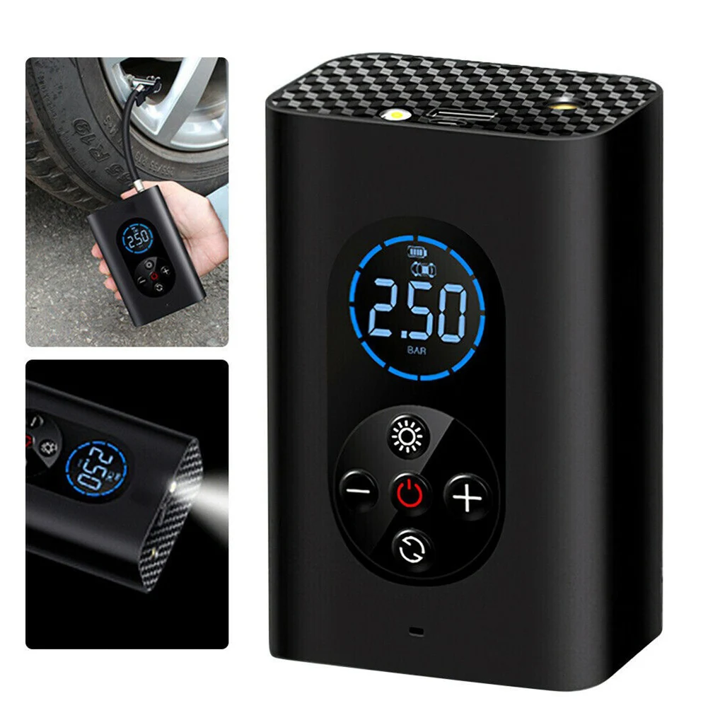 

150PSI Wireless Car Electric Tire Inflator Portable USB Air Compressor Pump Wireless Air Pump All Inflation Needle Accessories