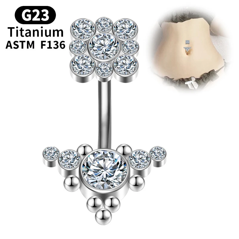 

Belly Button Piercing Clicker G23 Titanium Zircon Hinge Segmen Septum Butterfly Navel Body Jewelry for Woman Sexy Wholesale