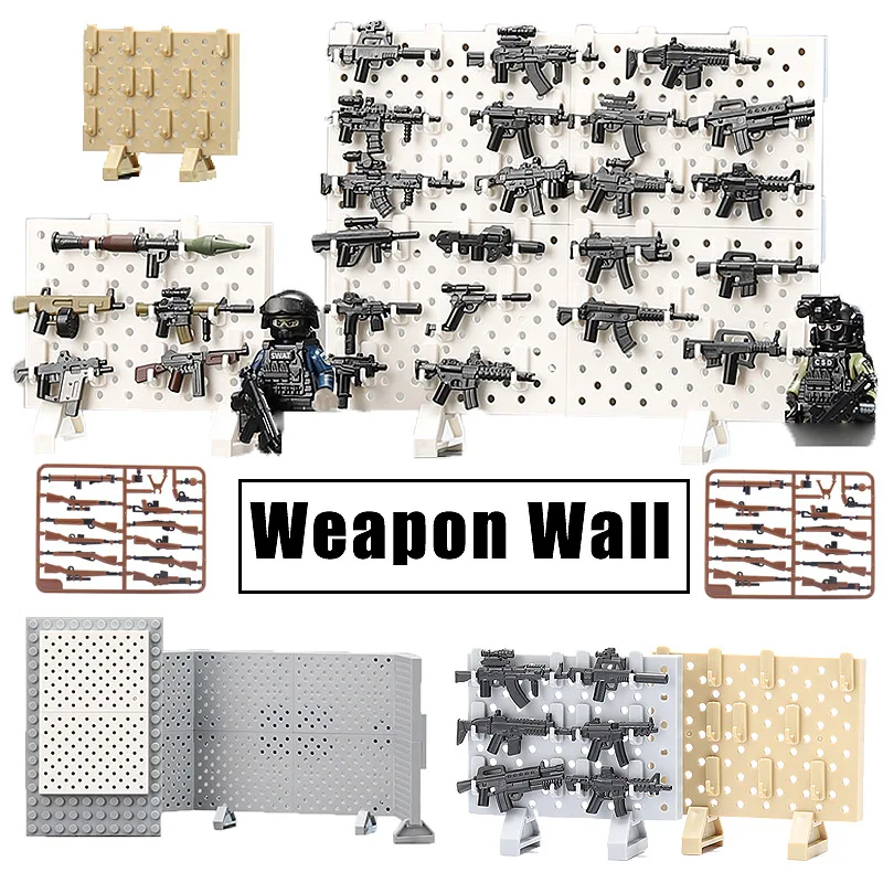 

MOC, военное оружие, стена, строительные блоки, фигурки, солдаты, аксессуары, полиция, спецназ, сборные детские игрушки
