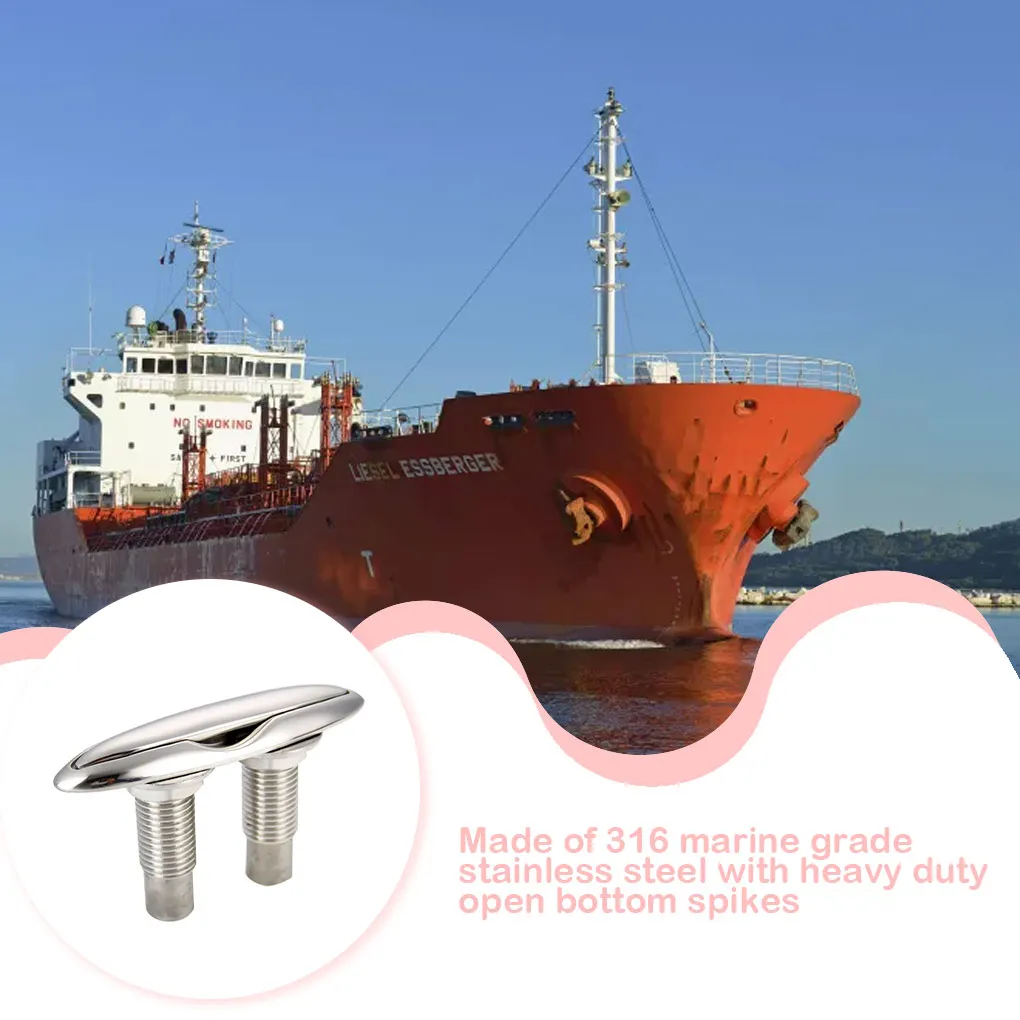 

Stainless Steel Cleat Dock Boat Mount Marine Retractable Mooring Hardware Pull Corrosion Resistance Accessories 5inch