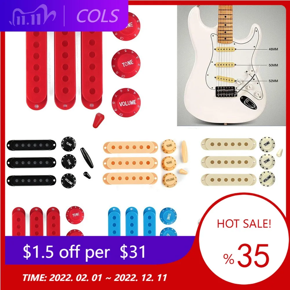 

Acoustic Guitar Pickup Covers Tone Knobs Switch Tip Set 48/50/52mm KNOBS & TIPS For Fender Stratocaster Replacement Accessory