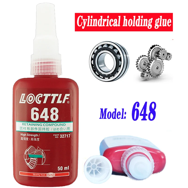 

10pcs 50ml Locttlf 648 Cylindrical Holding Glue 680 Hold Glue Caulking Seal Anaerobic Bearing Permanent Holding High Strength