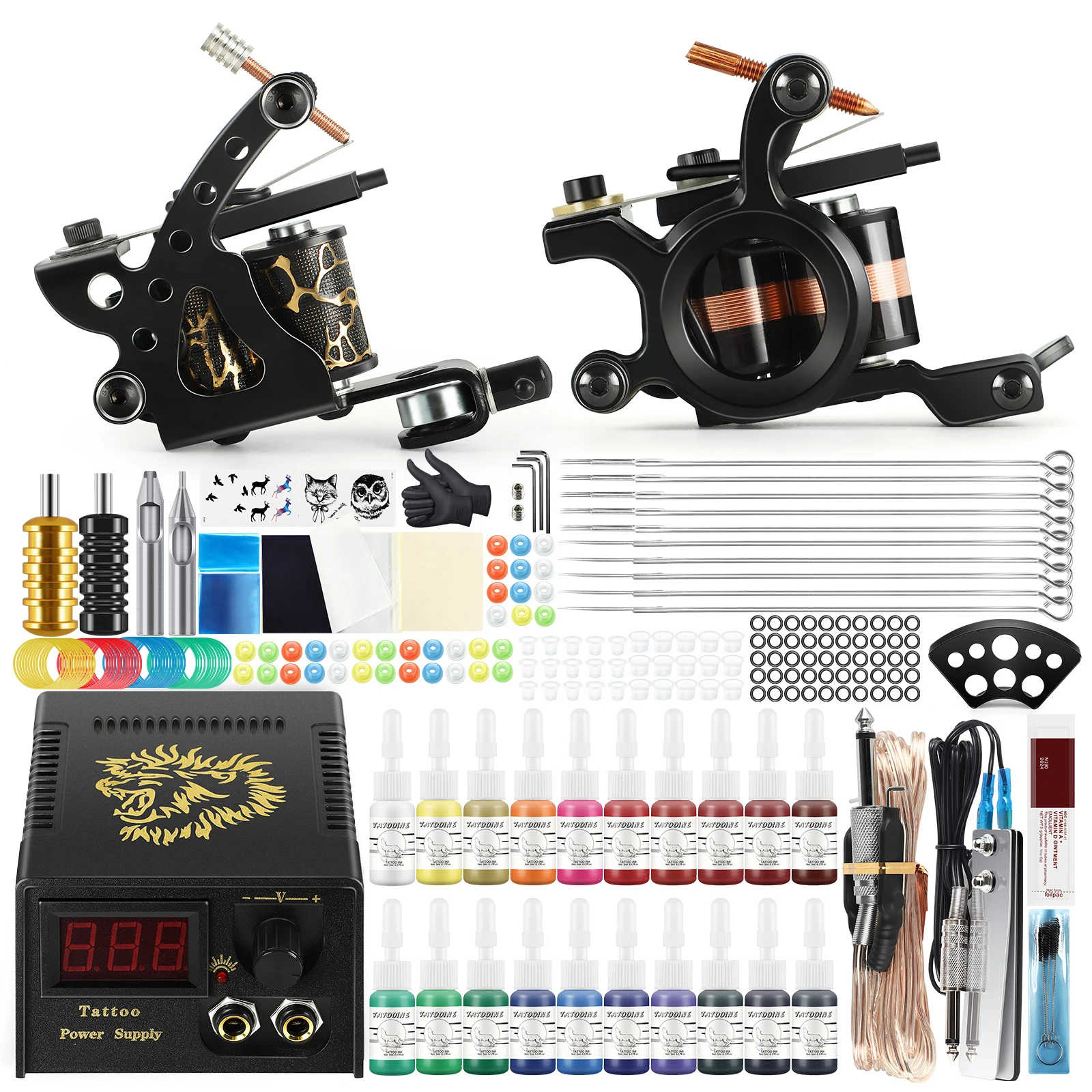 

Tattoo Machines Tattoo Kit Gun With Ink Power Supply Tattoo Grips Complete Tattoo Set Accessories Supplies For Body Art Tools