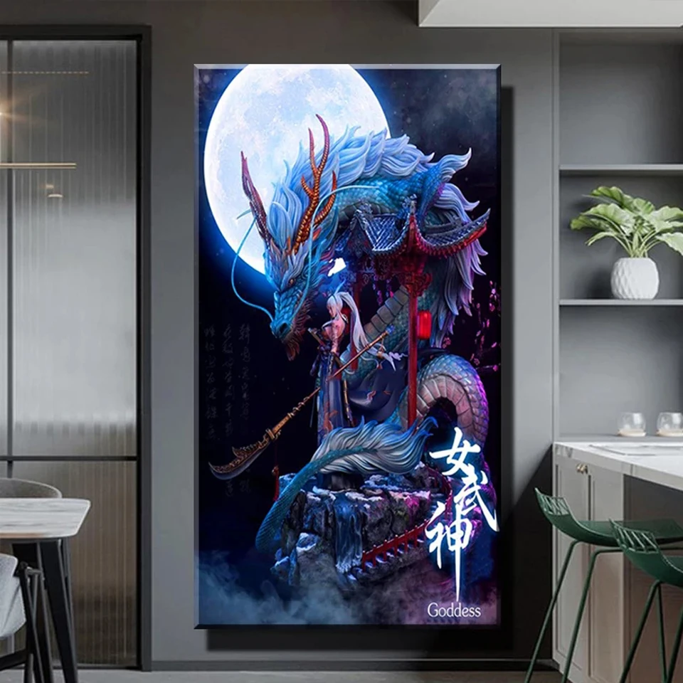 

Алмазная 5D живопись «сделай сам», готический зеленый дракон, богиня, полная квадратная, круглая Алмазная вышивка, 3d головоломка домашнее ук...