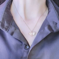 fashion pendant pearl shell necklace female simple temperament wild collarbone chain pendant female wedding birthday gift