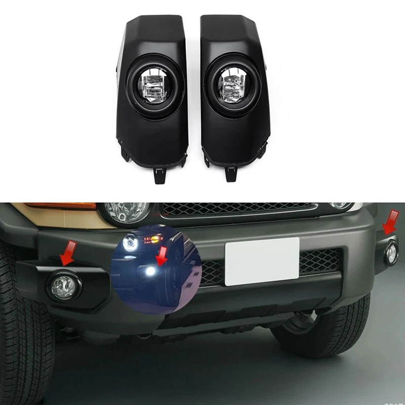 

2X White Driving Daytime Running Light Fog Light With Switch Harness For-Toyota FJ Cruiser 2007-2014