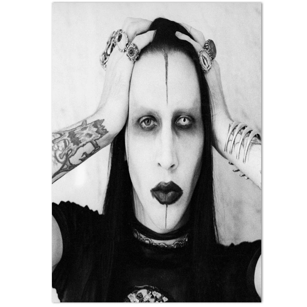 Плакаты Marilyn Manson искусство Шелковый Холст плакат украшение бара комнаты живопись