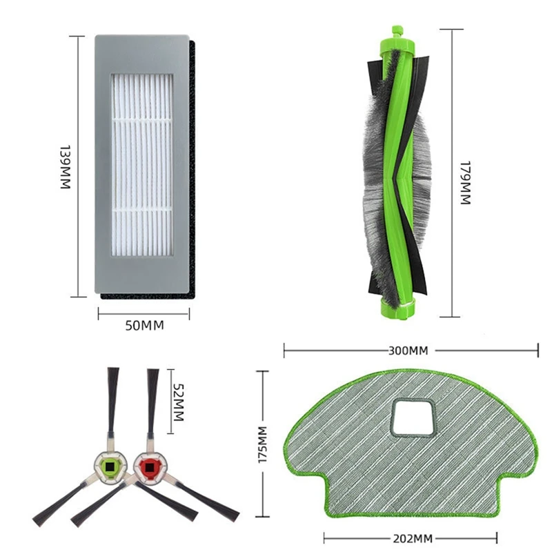

Main Roller Brush Side Brush Filters Mop Cloths Kit For Irobot Roomba Combo113 R113840 Robotic Vacuum Cleaner